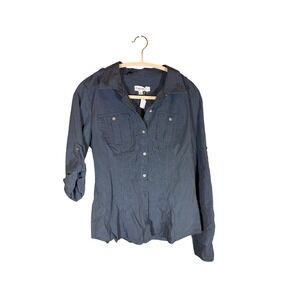 Calvin Klein Pinstripe Button Down Shirt Roll‎ Tab